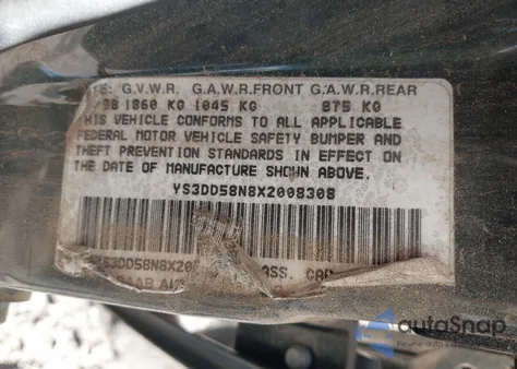 1999 Saab 9-3 S z USA, uszkodzony, nr VIN YS3DD58N8X2008308